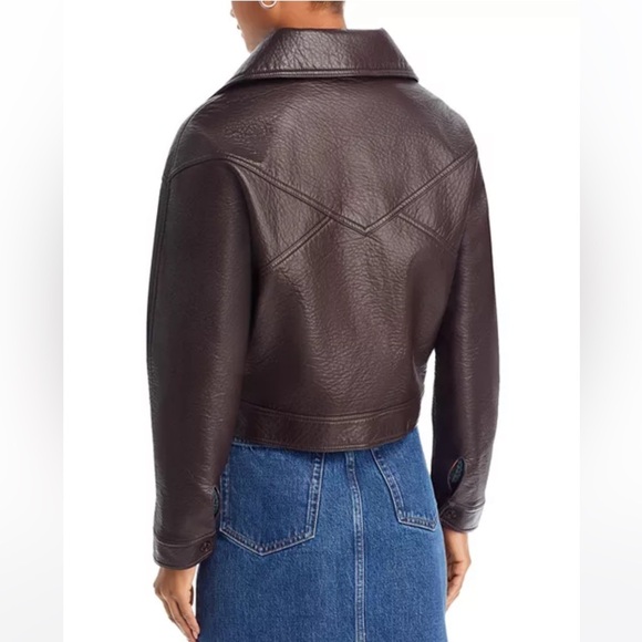 NWOT! MOTHER - The Count Chocula Faux Leather Jacket - Brown - Picture 16 of 16